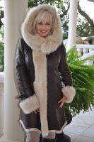 Come Hither Hooded Toscana Shearling Sheepskin Coat