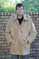 Yellowstone Buff Suede Detachable Hood Spanish Merino Shearling Sheepskin Coat