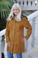 Simply Sweet Hooded Shearling Sheepskin Coat - Sizes 8, 10, 12 and 14