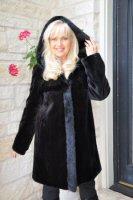 Lovely Addition Black Sheared Reversible Mink With Longhair Mink Trim And Hood