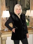 Sophisticate Reversible Black Mink And Leather Fur Vest - Size 16 and 20