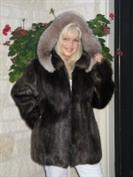 Teddy Bear Longhair Hooded Beaver Parka With Crystal Fox Trim - Size 26