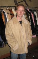 Billy Boyd wearing Chamois Shearling Jacket with Saddle Stitch Detail Model 281B SOLD OUT