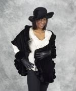 Wide Mink Trim Leather Gloves