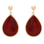 Gorgeous Genuine Ruby Earrings 33.20ctw Set In Yellow Gold