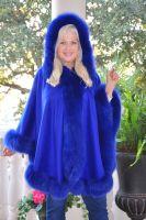 Royal Beauty Hooded Cashmere And Fox Cape