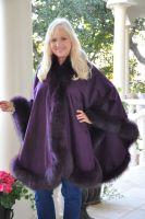 Plum Delight Cashmere And Fox Cape