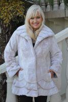 Cream Chantille Lace Sheared Beaver Coat