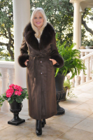 Ladylike Brown Cashmere And Fox Coat