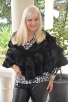 Triple Delight Black Knitted Mink Cape