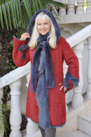 Smoke And Fire Hooded Shearling Sheepskin Coat - Size 10