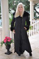 Chantille Black Suede hooded Fully Toscana Coat