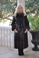 Black Onyx Fantasy Spanish Merino Shearling Sheepskin Coat