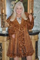 Lovely Lady Whiskey Knitted Mink Coat - Size 22