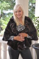 Just Right Mahogany Knitted Mink Cape