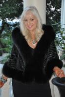 Sparkling Nights Fox Trimmed Cashmere Cape