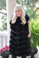 Charlene Black Fox Long Vest - Sizes 2, 4 and 6