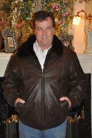 Brown Leather Jacket Reversible to Brown Section Mink Jacket - Sizes L, XL, 2X and 3X
