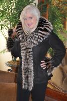 Cappachino Delight Spanish Merino Shearling Sheepskin w/ Layered Fox & Raccoon Trim - Sizes 8 & 12