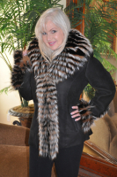 Cappachino Delight Spanish Merino Shearling Sheepskin w/ Layered Fox & Raccoon Trim - Sizes 8 & 12