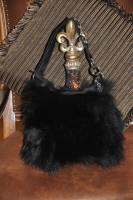 Black Fox Fur Handbag