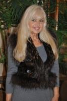 Brown Reversible Patent Leather Rabbit Fur Vest With Raccoon Trim - Sizes 2, 4 and 6