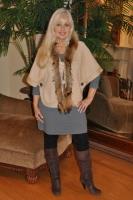 Raccoon Trimmed Sweater Fur Vest - Size 8