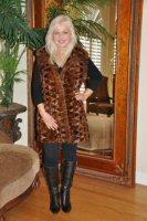 Zora Golden Mink Section Fur Vest