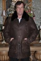 Chocolate Spanish Merino Shearling Sheepskin Coat With Mink Collar - Size L