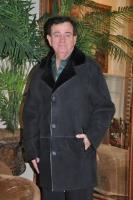New England Black Suede Shearling Sheepskin Coat - Size L