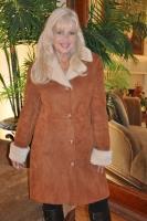 Traditional Cognac Spanish Merino Shearling Sheepskin Coat - Size 2 and 4