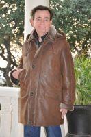Billings Detachable Hood Shearling Sheepskin Coat With Zip Clsoure and Wind Flap Button Closure
