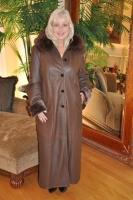 Copper Delight Detachable Hooded Spanish Merino Shearling Sheepskin Coat