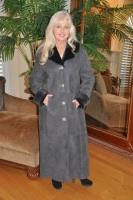 Charcoal Grey Spanish Merino Shearling Sheepskin Coat