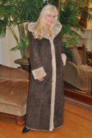 Shearling Adventure Hooded Spanish Merino Shearling Sheepskin Coat - Size 18