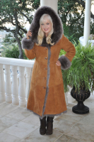 Caramel Delight Fully Toscana Hooded Sheepskin Coat - Sizes 8 and 14