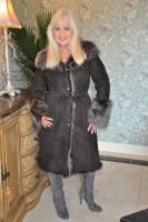 Chocolate Latte Hooded Toscana Sheepskin Coat