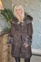 Beautifully Toscana In Coco Hooded Shearling Sheespkin Coat - Size 16