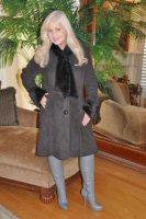 Mistletoe In Brown Suede Spanish Merino Shearling Sheepskin Coat