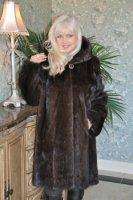 Susan Mahogany Hooded Longhair Mink Stroller