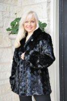 Veronika Black Section Mink Jacket