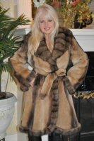 Gold Semi Sheared Mink With Sable Trim