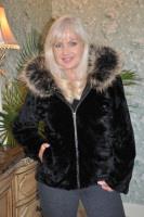 Stacey Black Sculptured Mink Jacket