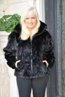 Alina Black Section Mink Jacket