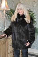 Lovely Corded Mahogany Mink Jacket