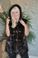 Hooded Mink Toggle Fur Vest