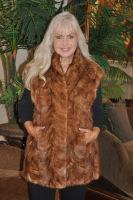 Morie Patterned Section Mink Fur Vest - Sizes 8 and 14