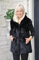 Adriana Black Section Mink Fur Vest