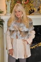 Lynx Topped Golden Cream Mink Jacket