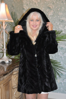 Triple Your Pleasure Hooded Reversible Black Section Mink Stroller